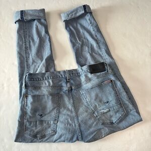 005 - MENS HUDSON SELVEDGE BLAKE SLIM STRAIGHT DENIM 34 x 32 JEANS PANTS
